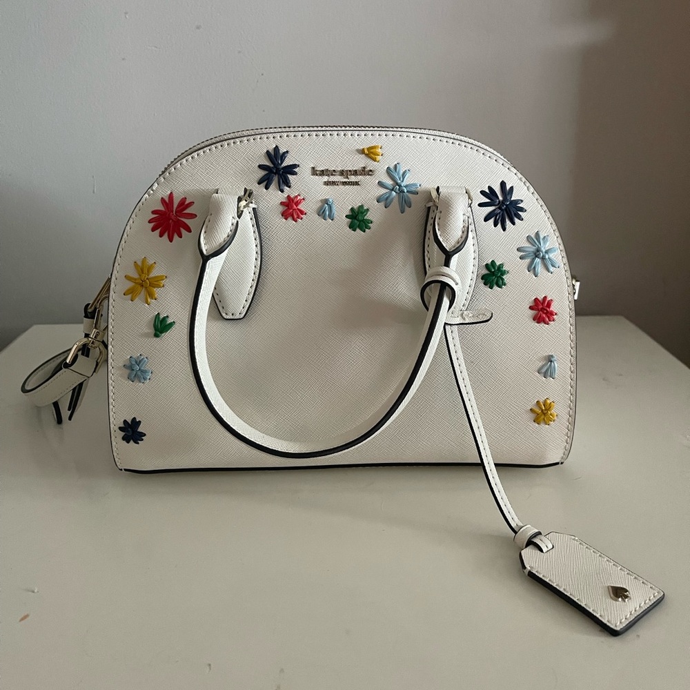 Kate spade purse - white with colorful embroidered detail
